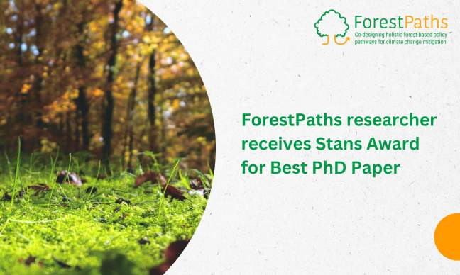 ForestPaths researcher receives Stans Award for Best PhD Paper